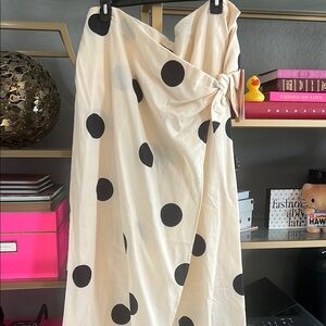 Target Future Collective Cream Polka Dot Wrap Skirt